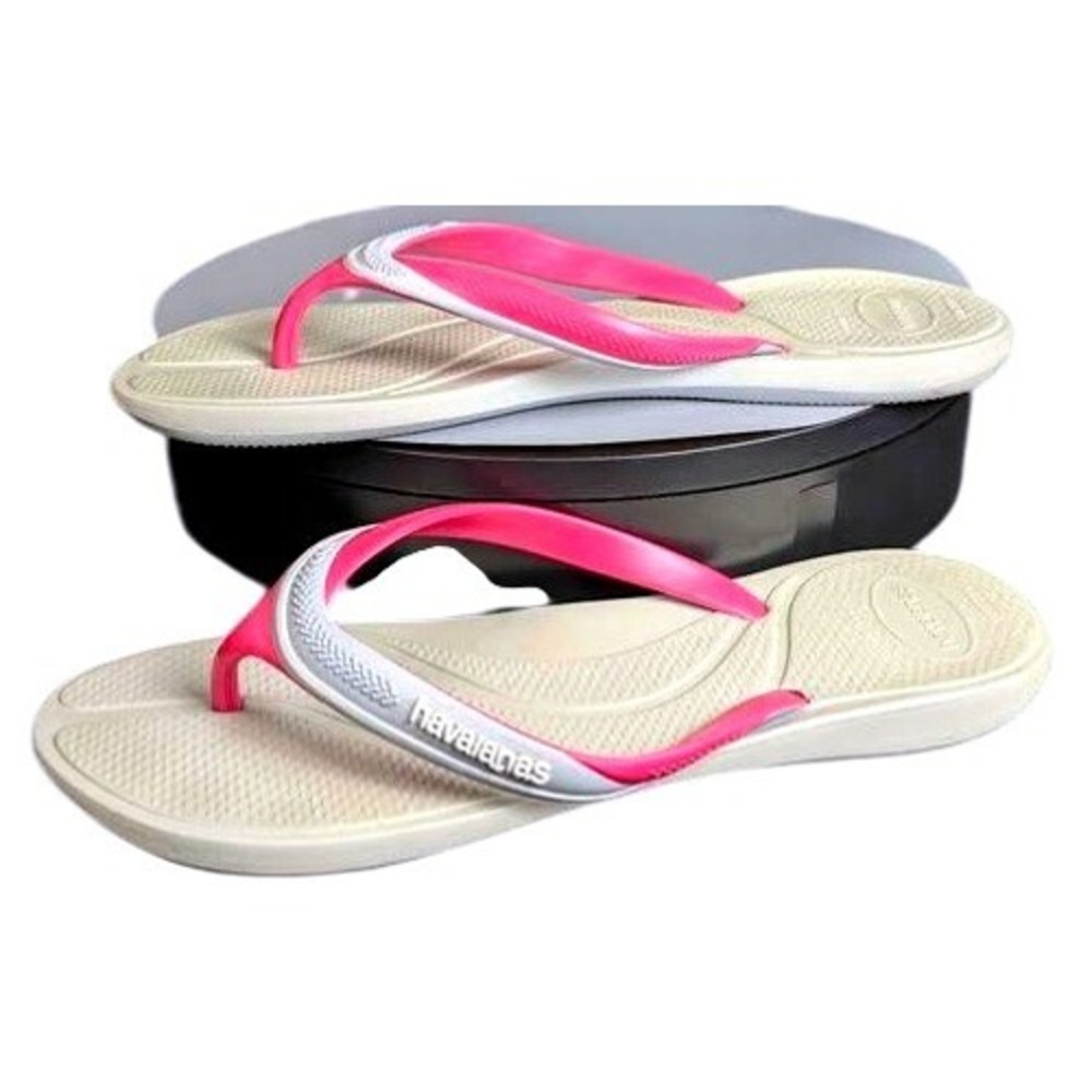 Havaianas Tradi 2.0 Flip Flops Pink Two-Tone Sandal~Women's 13/14- Men 11/12 - Picture 2 of 9